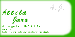 attila jaro business card